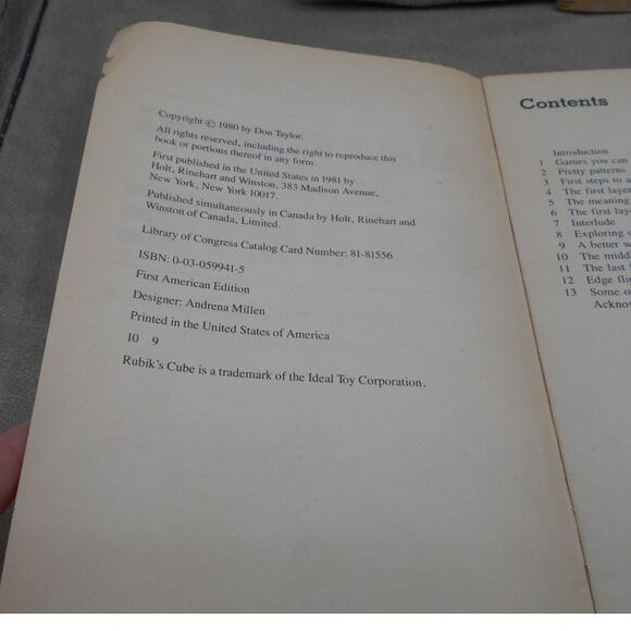 Mastering the Rubik's Cube Don Taylor 1981 First Edition Paperback - Picture 5 of 6